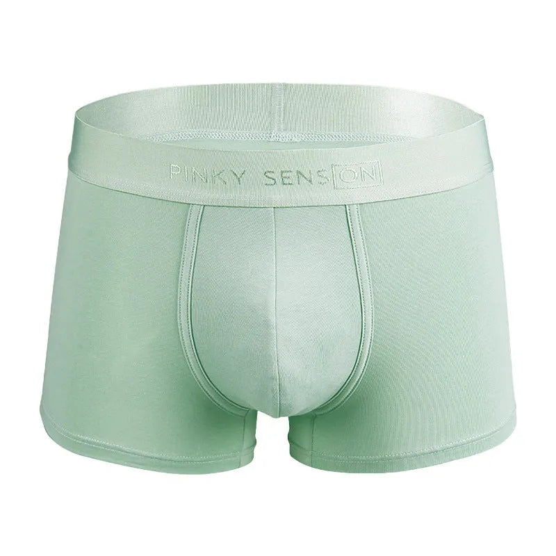 Men's cotton boxer shorts in solid colours showing size and colour options