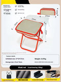 Lightweight foldable camp stool in Oxford cloth, shown folded and unfolded in khaki colour.