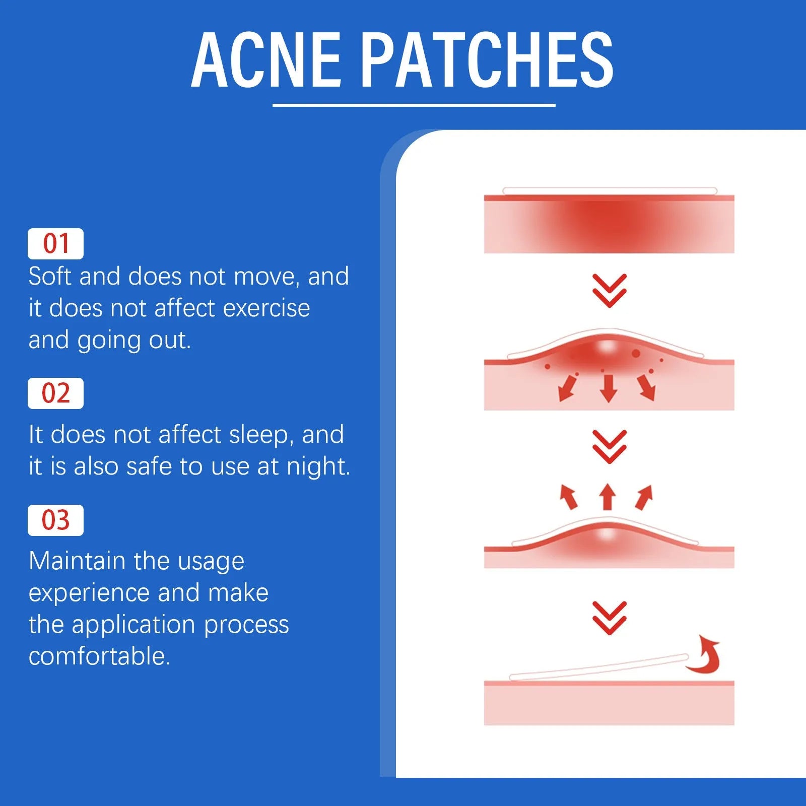 Acne patch sheet with 216 spots featuring Tea Tree Oil and Vitamin E for facial blemish care