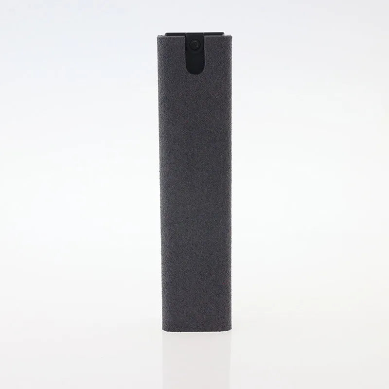 2-in-1 screen cleaner kit with spray bottle and microfiber cloth for mobile phone and computer screens in pink and gray