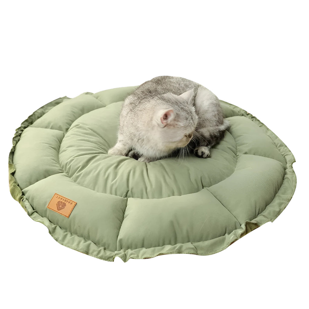 Grey reversible donut pet bed with raised bolster edge for cats or small dogs