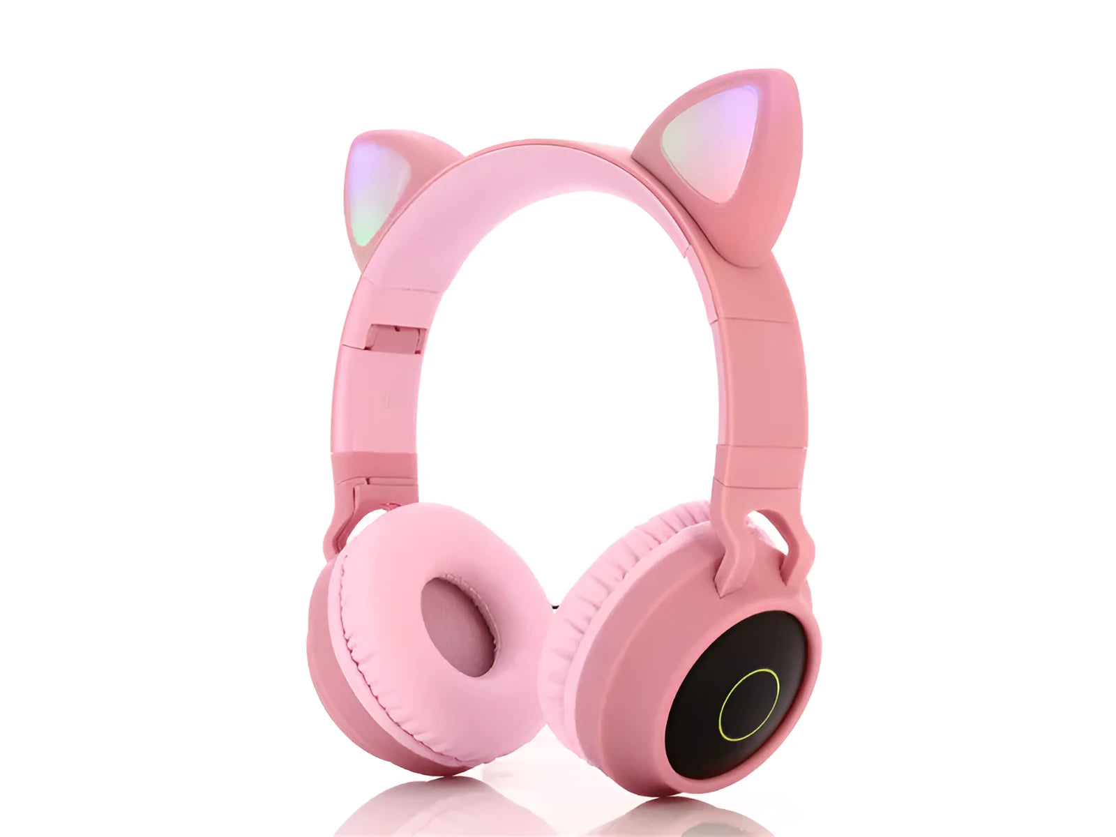 Cartoon cat ears wireless gaming headset in pink, green, purple, light blue or skin tone colours