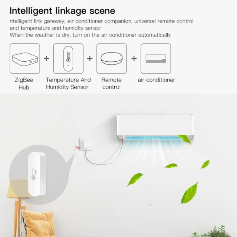Doodle Zigbee Hygrograph WiFi smart hygrometer in white plastic housing with app and Alexa support