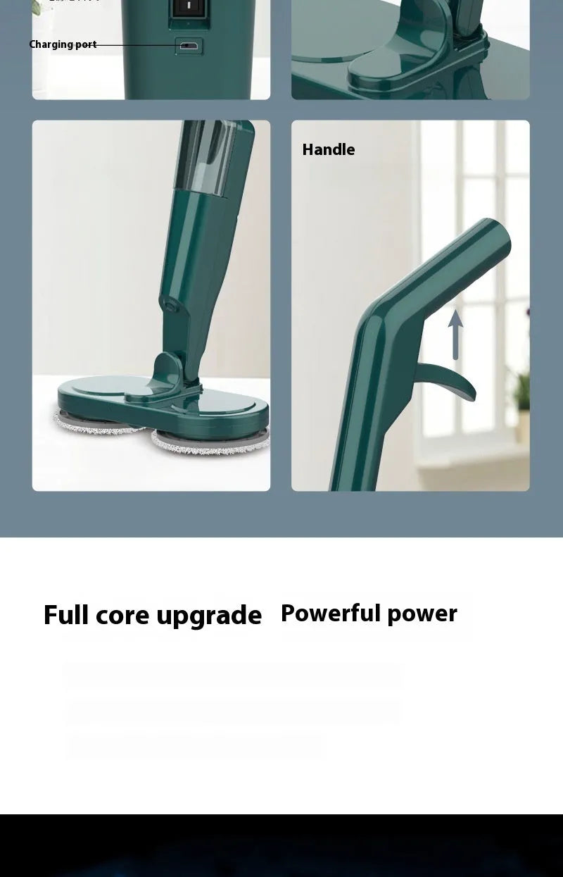 Lazy wireless all-in-one floor cleaning machine for sweeping and mopping in S5 Green colour