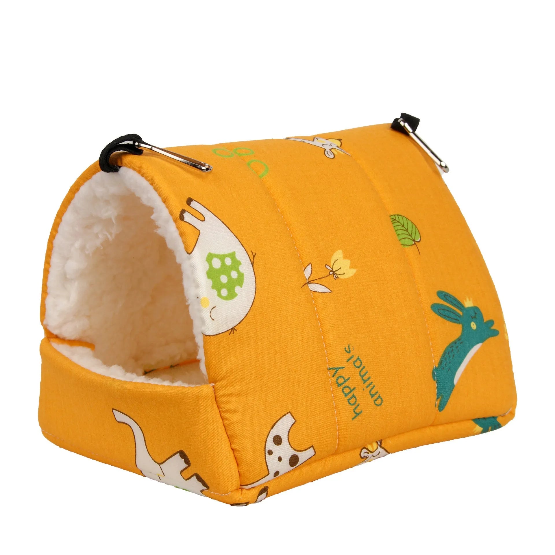 Flannel bread nest pet sleeping bag with hook in a cage for hamsters and small pets