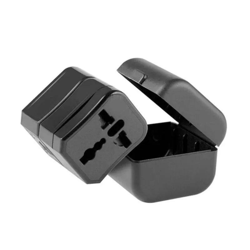Multi-function conversion plug 2100mA USB with black casing and two USB ports