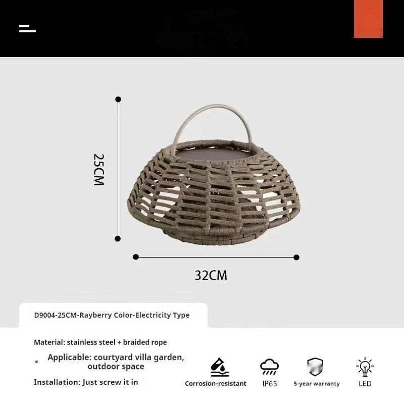 Outdoor chandelier garden lamp stainless steel IP65 5W LED 25cm brown grey plug-in type