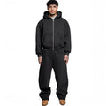 Printed street fashion two-piece suit with loose straight trousers and sweater in black white Sky Blue Orange
