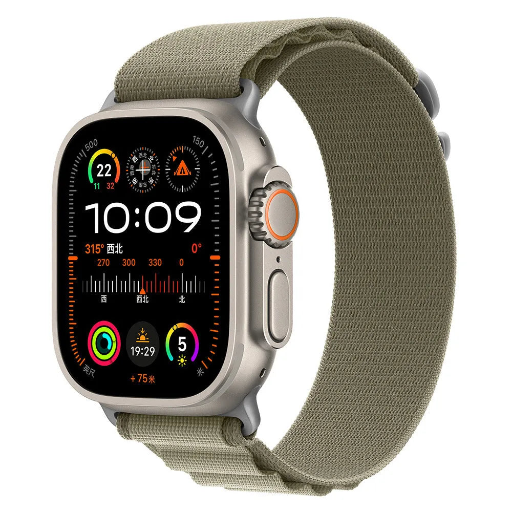 Nylon looped watch strap in green for Apple Watch 42mm