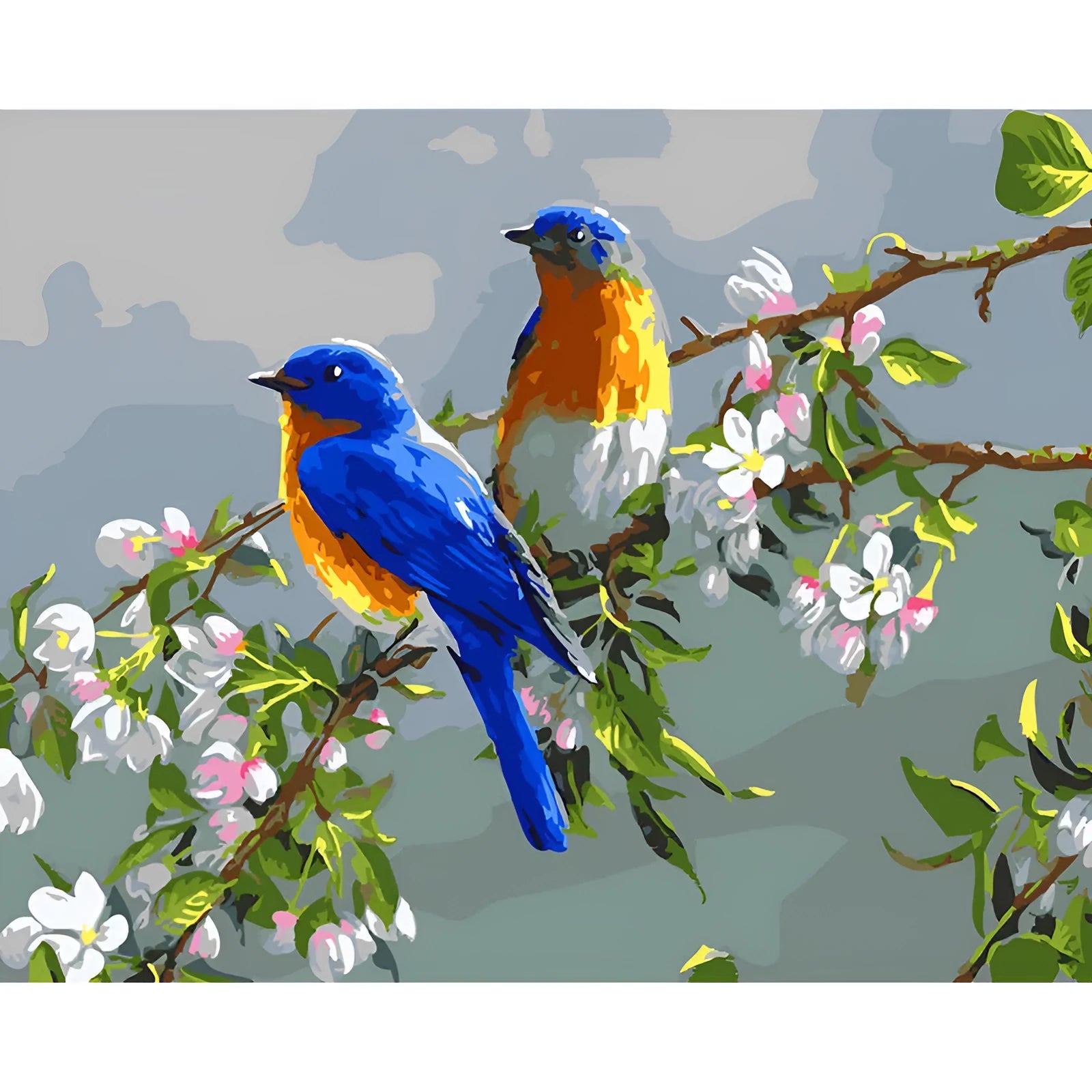 Hand-painted animal oil painting on linen canvas in idyllic scenery colours, unframed.