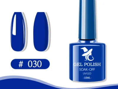 48 colour UV phototherapy plastic gel nail polish set with 7ml bottles in various finishes including glitter and nude shades