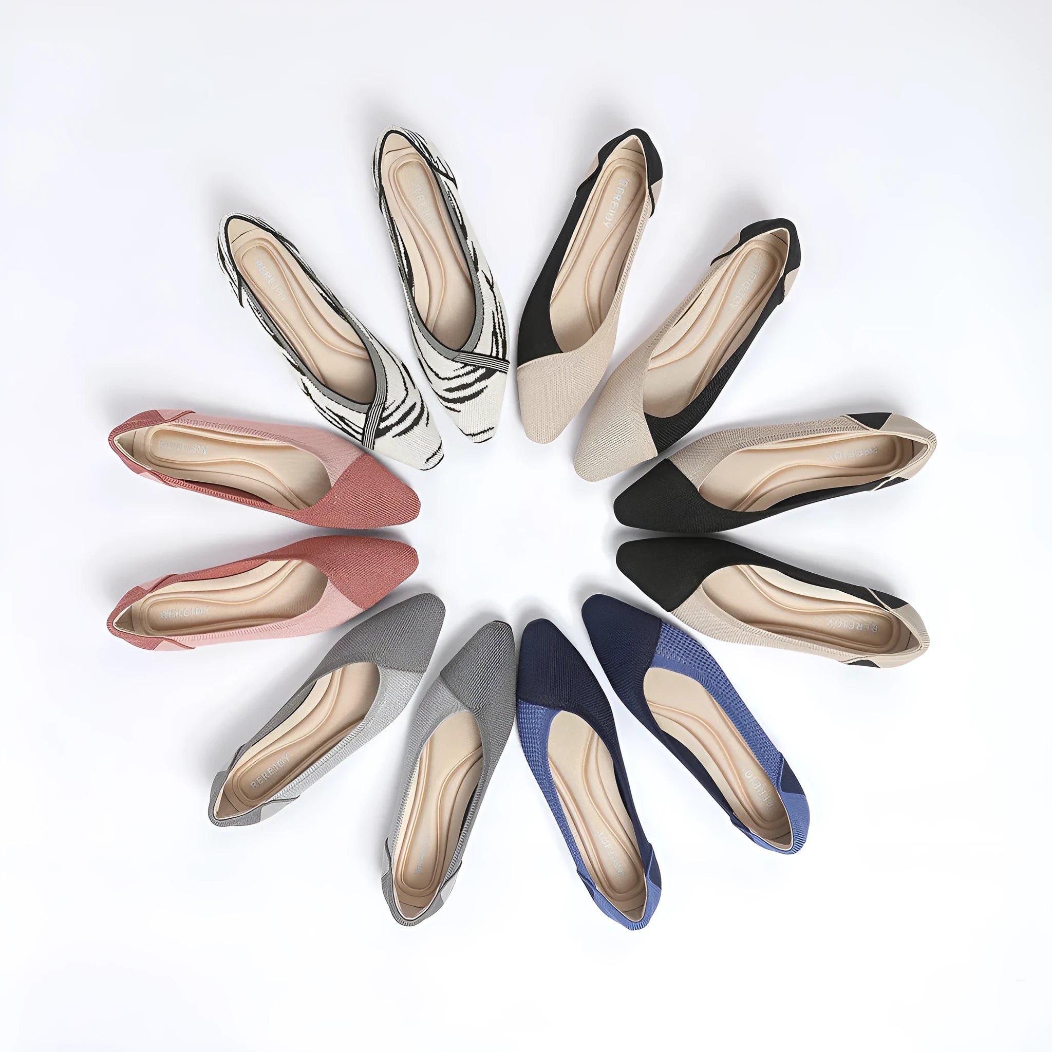 Women's flyknit flat shoes in multiple colour patterns with woven upper and flat sole