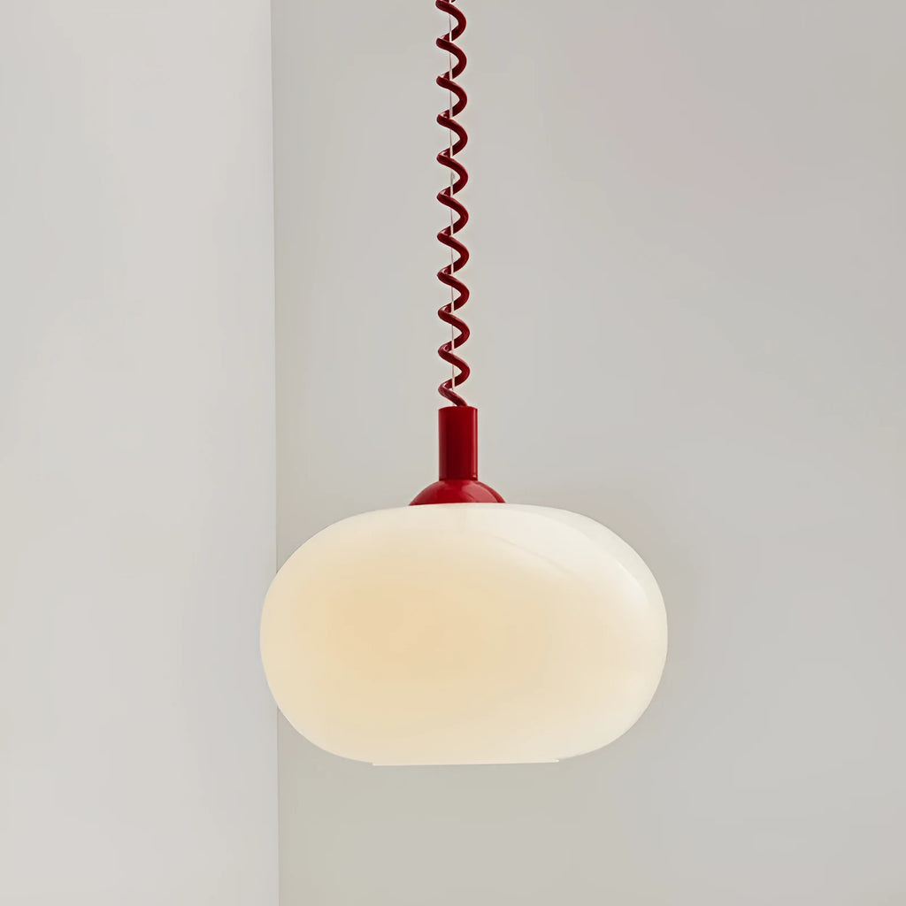 Chinese style glass chandelier D250mm modern simplicity with red flexible wire