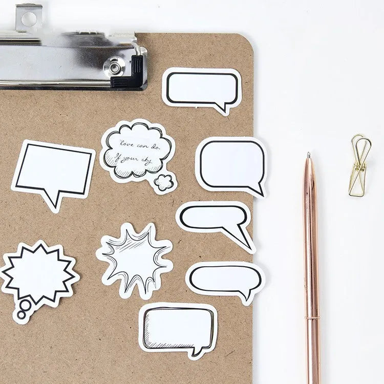 Momo original boxed stickers with black and white bubble design for hand account decoration