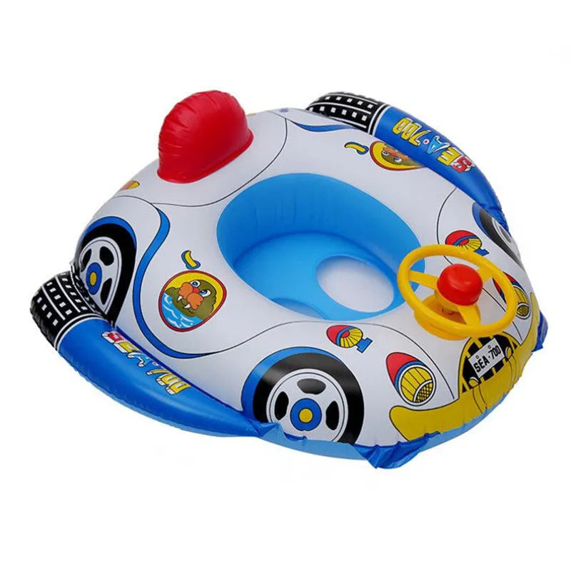 Baby toddler swimming pool float seat ring with cartoon designs made from 25mm thick environmentally friendly PVC
