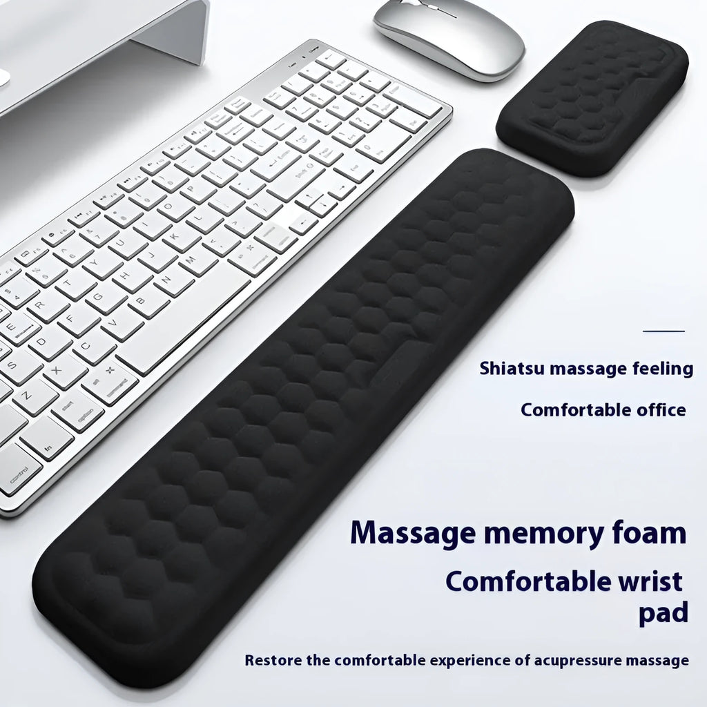 Memory foam mouse wrist pad with silicone base in black cloth cover style