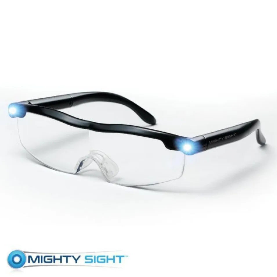 Transparent black USB LED reading glasses with scheduling timer and ABS frame