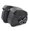 Black PU leather motorcycle saddlebags side storage pouches for Harley cruiser 28x18x12cm