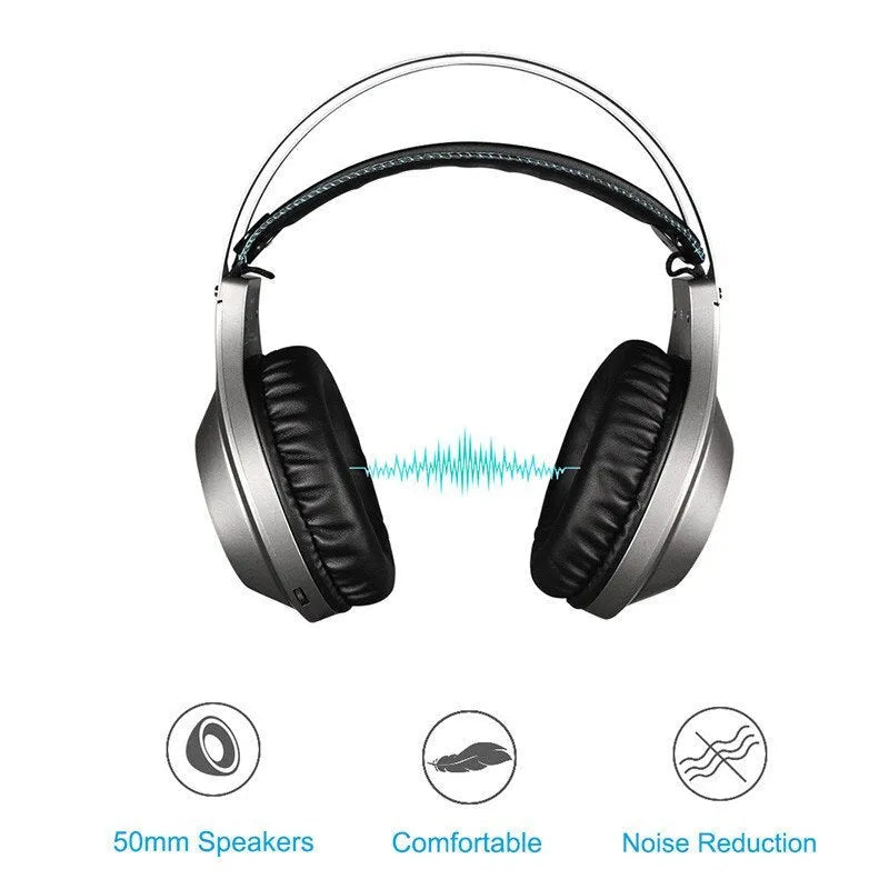 NUBWO N2 black over-ear gaming headset with microphone and 3.5mm cable