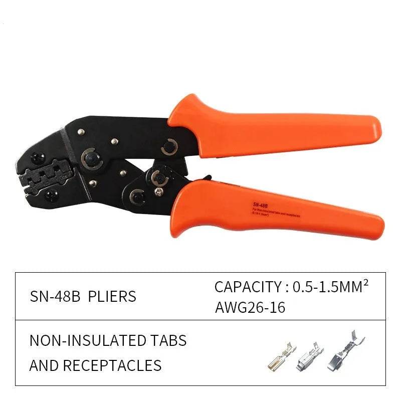 SN-48B portable multi-wrench jaw terminal crimping pliers combination suit with high carbon steel construction.