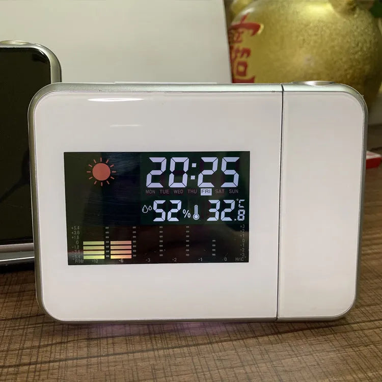 Digital table clock, plastic, 16 x 6 x 12 cm, Black USB or White USB, for desk or bedside