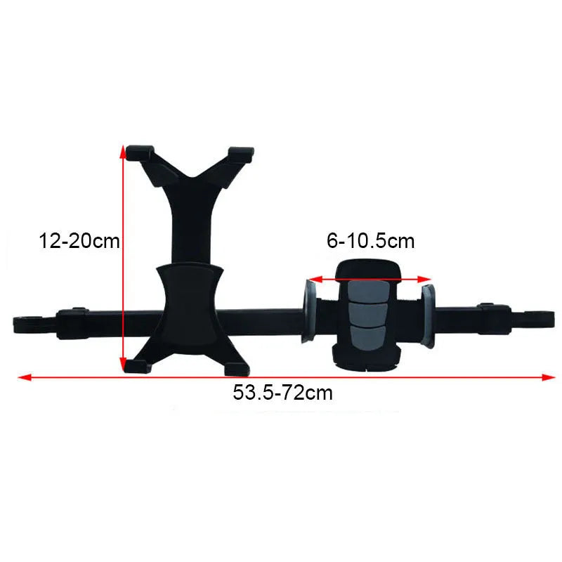 Tablet PC Car Back Seat Bracket in black, 360-degree rotation, universal fit 4-10 inch