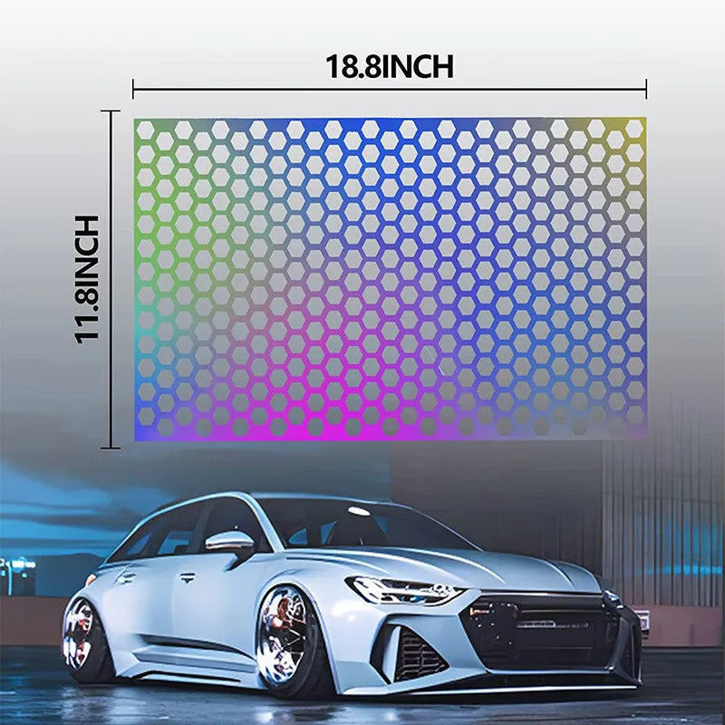 Honeycomb pattern car taillight stickers in three colour options