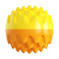 Blue or orange durable rubber squeaky dog ball with spiky texture for teeth cleaning and floating fetch play