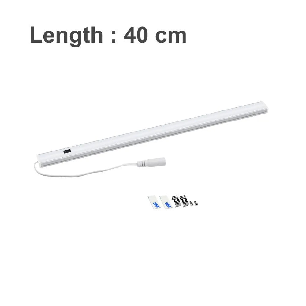 Aluminium profile LED strip bar light for cabinet and bookcase illumination in three lengths.