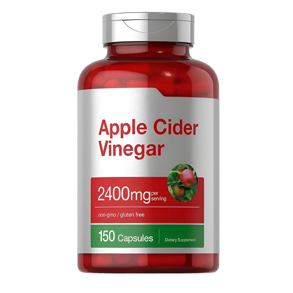 Bottle of 150 apple vinegar dietary supplement capsules