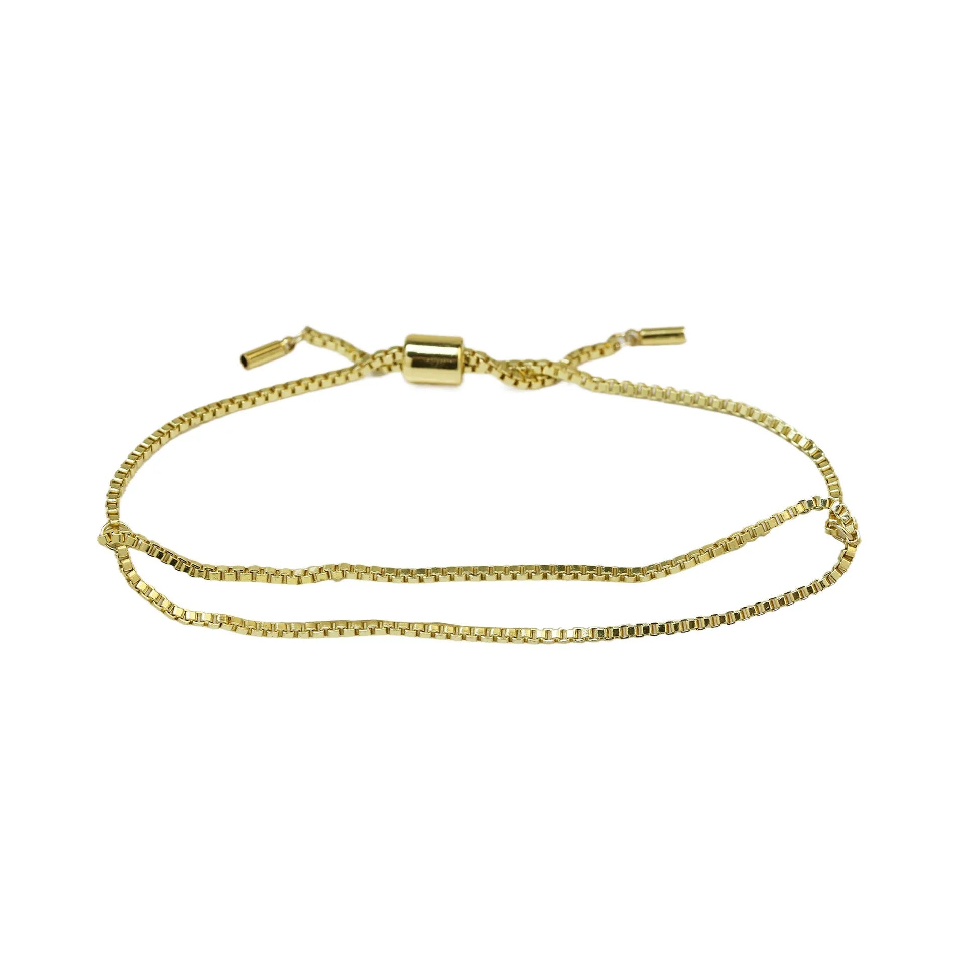 18k brass smooth surface bubble DIY letter bracelet with gold electroplated finish and letter pendant on white background