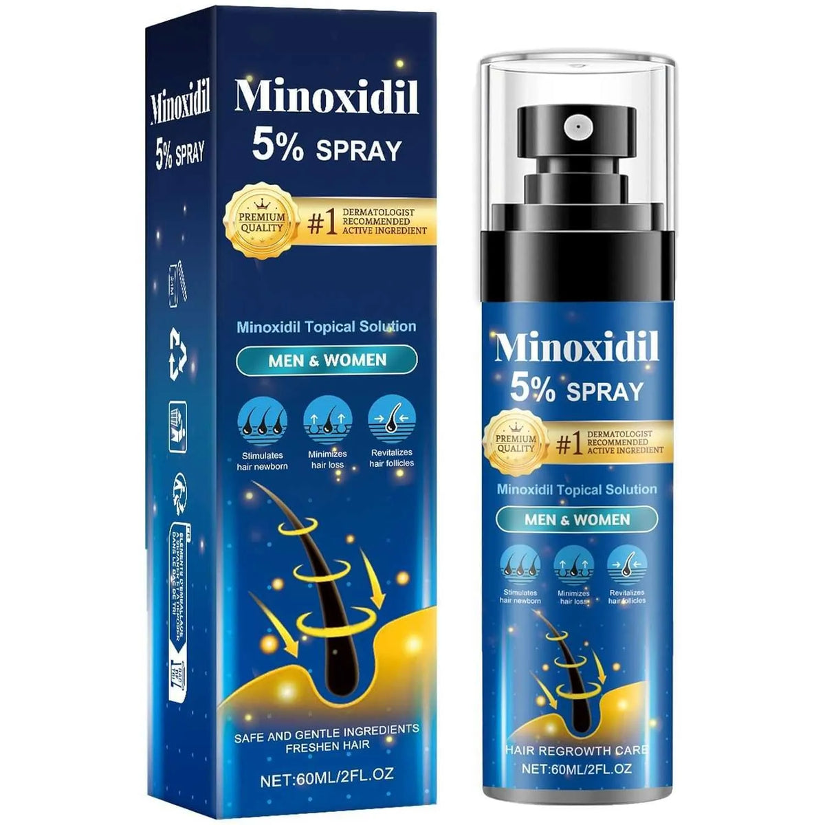 White 60ml hair care spray bottle for relieving hair thinning and moisturising hair oil treatment