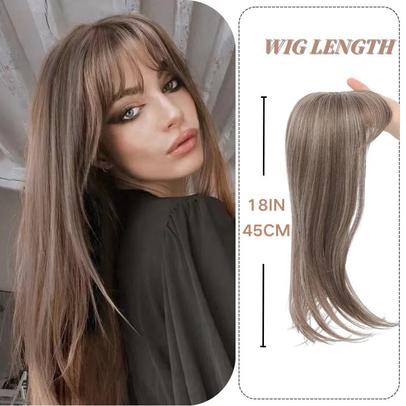 Synthetic high temperature fibre clip-in hair extension wig shown in one of six available style colours.