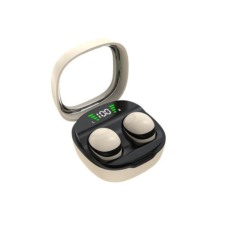 Mini13x Bluetooth headset with digital display and in-ear plastic design in black