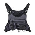 Men's chest bag in Oxford cloth with breathable vest design, shown in black colour