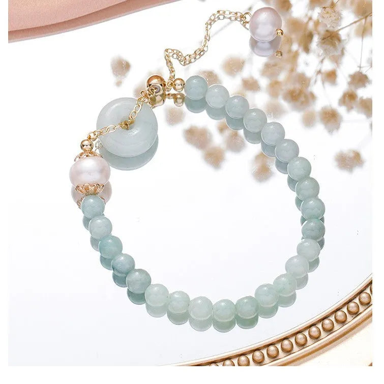 Women's Korean-style crystal bracelet with choice of stone and metal fastener