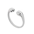 Cute kitten paw print ring in alloy with electroplated finish, unisex cartoon animal style