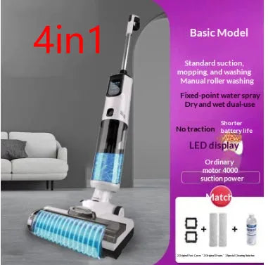 Three-in-one floor washing machine with mopping and suction basic style 890mL capacity