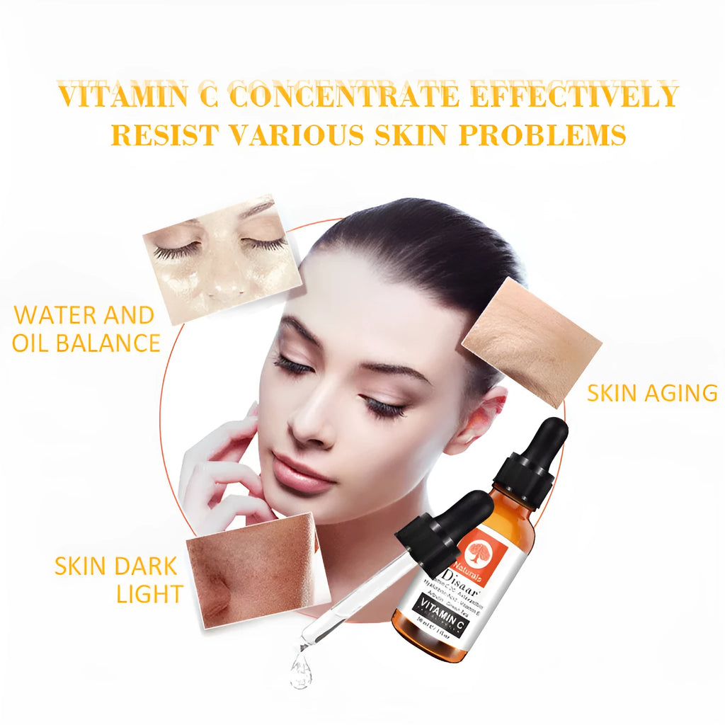 30ml vitamin C facial brightening fade mark serum in liquid form with vitamins