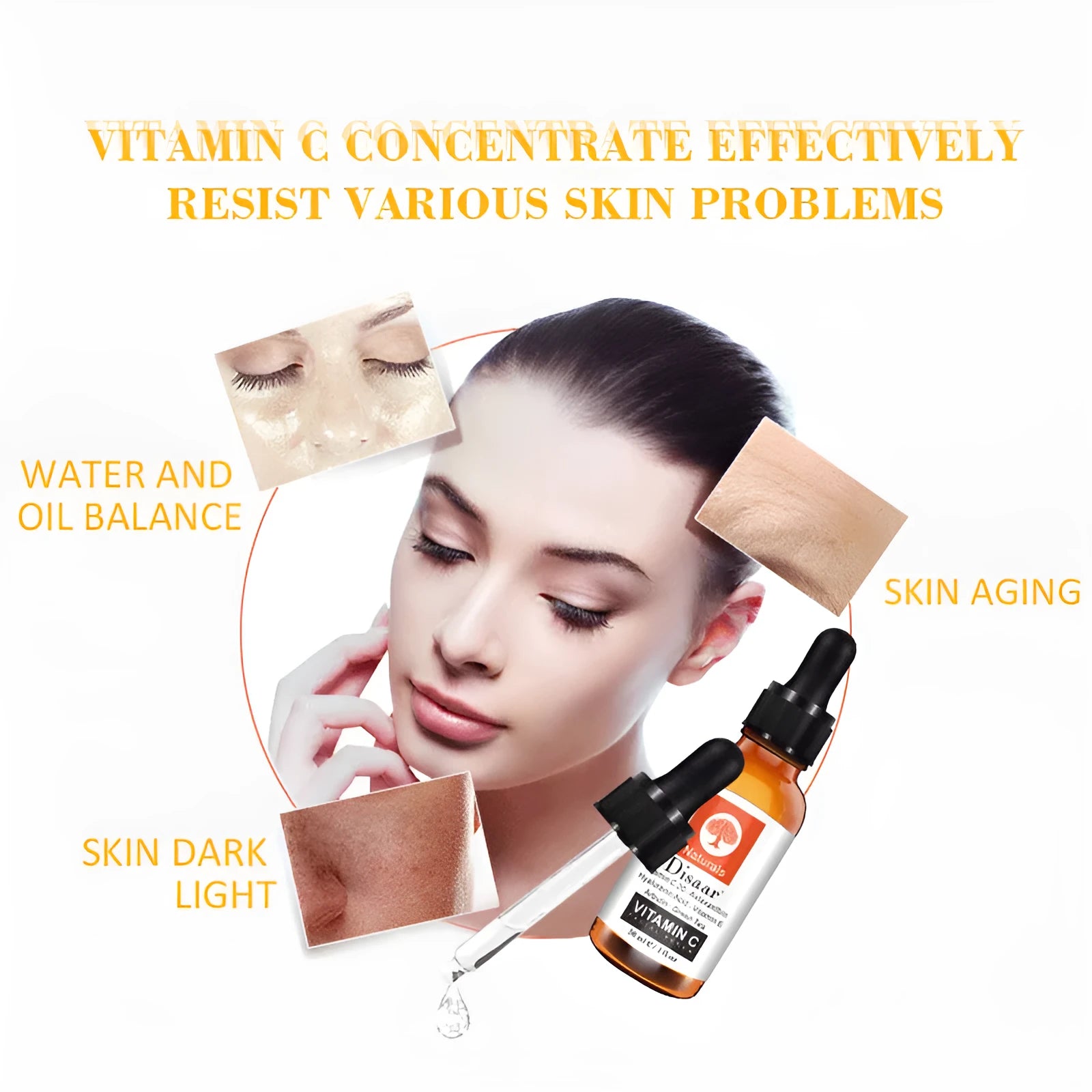 30ml vitamin C facial brightening fade mark serum in liquid form with vitamins