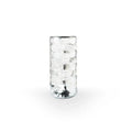 Crystal table lamp rechargeable with teardrop acrylic shade showing droplet shadow effect on a bedside table