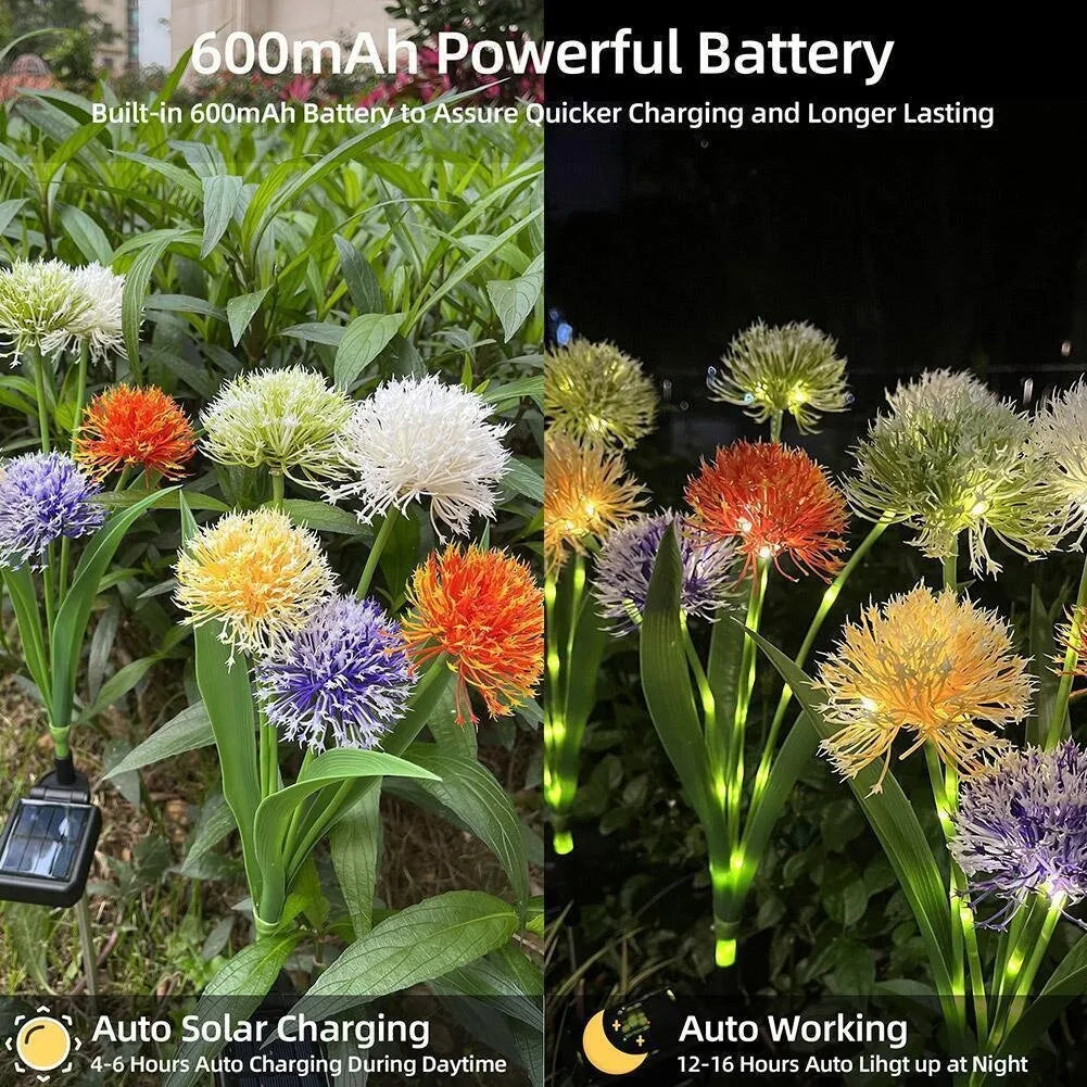 Solar lawn lamp decorative flower shape light for garden grass outdoor IP55 ABS plastic