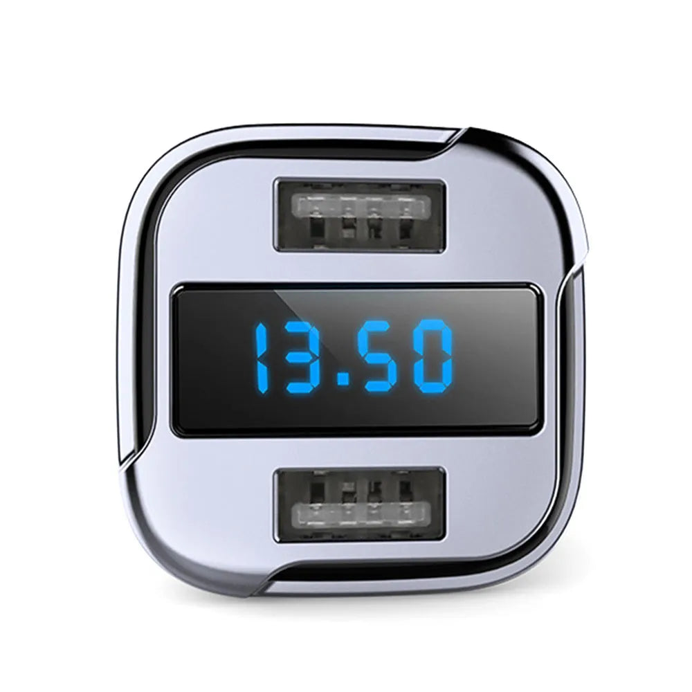 Smart GPS Satellite Locator Mobile Phone Charger with 24W Fast Charging, 4.2A Output, Universal USB Port, Suitable for 12V/24V Cars, Black ABS+PC Construction, Compact 7.5x3.8x3.8cm Design