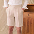 Men's straight-leg Neapolitan kilge shorts in British style with polyester fabric