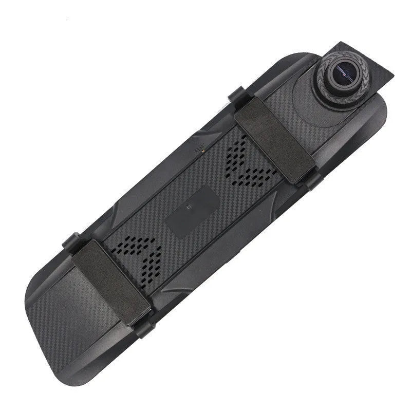 10 inch HD rearview mirror dash cam with 170° angle, 12MP pixel, TF card slot, and USB interface for rear view installation.