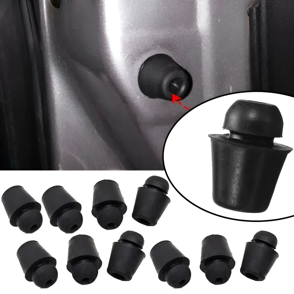 Black rubber automotive buffer clips for shock absorption between vehicle components
