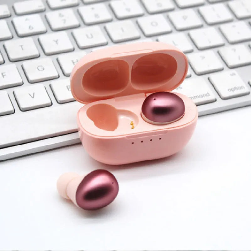 Wireless Bluetooth stereo earbud headset in black with earplug fit