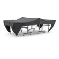 Black polyester table tennis table cover sized 280x152x76cm for outdoor dust and waterproof protection