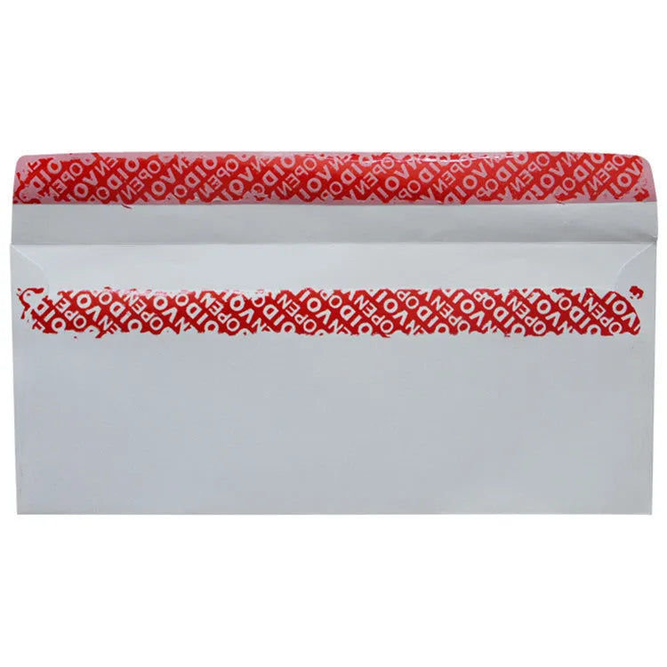 Blue tamper-evident confidential envelope with self-adhesive flap, dimensions 105mm by 240mm.