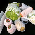 White foam protective net cover pack showing multiple size options for packaging protection